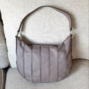 Michael Kors taupe studded leather hobo bag